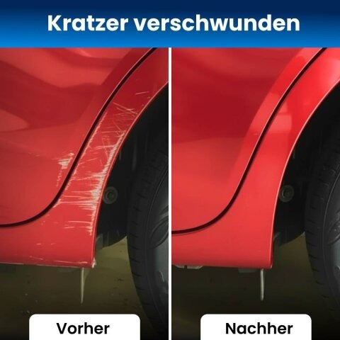 Auto Kratzer vorher nachher mit NanoPolix Autotuch